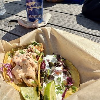 Swell Taco - Rockfish taco and halibut taco with blueberry cream soda - Tacos Near Me - Homer, Alaska