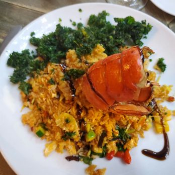 Poor Calvin's - Lobster Fried Rice aerial view - Asian Fusion Near Me - Atlanta, Georgia Poor Calvin's - Lobster Fried Rice aerial view - Asian Fusion Near Me - Atlanta, Georgia