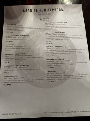 Menu photo 1 Granite Run Taproom Port Deposit, MD Menu photo 1 Granite Run Taproom Port Deposit, MD