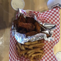 Hot wings and fries Hot wings and fries