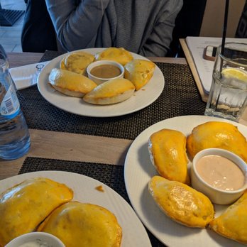 Pierogarnia Mandu - We tried the Asian stuffing and fried chicken, the chicken with smoked Gouda, and the beef with Thousand Island......all are amazing! - Pierogis Near Me - Gdańsk, PM Pierogarnia Mandu - We tried the Asian stuffing and fried chicken, the chicken with smoked Gouda, and the beef with Thousand Island......all are amazing! - Pierogis Near Me - Gdańsk, PM
