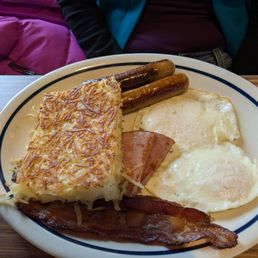 Breakfast sampler (pancakes not pictured) Breakfast sampler (pancakes not pictured)