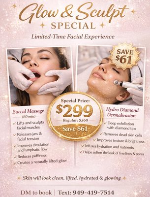 Specials and Treatment Menu - We look forward to helping you achieve your best glow up yet! Specials and Treatment Menu - We look forward to helping you achieve your best glow up yet!