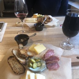 Charcuterie boards, schwatzbier and a red wine. Charcuterie boards, schwatzbier and a red wine.