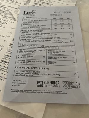 Menu photo 5 Lure Fish House Scottsdale, AZ