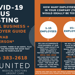 United Gastroenterologists - COVID-19 Testing for Local Businesses & Employers https://unitedmdurgentcare.com/index.php/covid19/