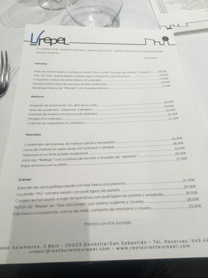 Menu photo 2 Urepel Donostia-San Sebastian, SS