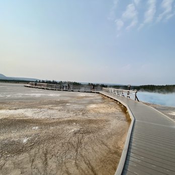 Grand Prismatic Spring - 07.13.21 short boardwalk that snakes through the thermal area at the Midway Geyser Basin [Yellowstone National Park] - Landmarks & Historical Buildings Near Me