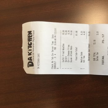 Da Kitchen Maui - Receipt for those who want recent prices - Hawaiian Near Me - Kihei, Hawaii