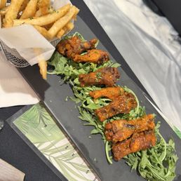 Hot lemon pepper wings & fries Hot lemon pepper wings & fries