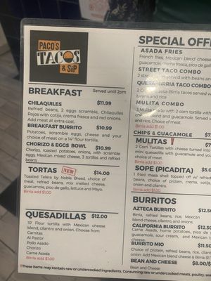 Menu photo 6 Paco’s Tacos & Sip Phoenix, AZ Menu photo 6 Paco’s Tacos & Sip Phoenix, AZ