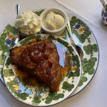 The Ivy - The Tarte Tatin to end them all, with caramel sauce that I could have sipped with a straw and a scoop of their homemade vanilla sorbet. OMG - New American Near Me - Los Angeles, California The Ivy - The Tarte Tatin to end them all, with caramel sauce that I could have sipped with a straw and a scoop of their homemade vanilla sorbet. OMG - New American Near Me - Los Angeles, California