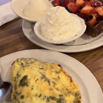 More Than Waffles - Gourmet omelet and love waffle with the ice cream and whipped cream on the side - Breakfast & Brunch Near Me - Encino, California