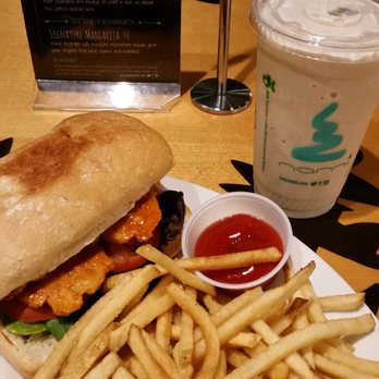 Green Restaurant - Spicy mock chicken po-boy with vanilla shake - Vegetarian Near Me - Tempe, Arizona