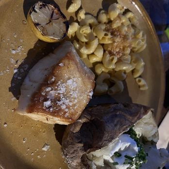 King's Fish House - Carlsbad - Grilled Chilean sea bass, Mac n cheese & baked potato - Seafood Near Me - Carlsbad, California King's Fish House - Carlsbad - Grilled Chilean sea bass, Mac n cheese & baked potato - Seafood Near Me - Carlsbad, California