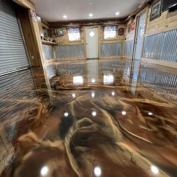 Sunset Epoxy - a metallicized floor in a garage - Flooring Near Me Sunset Epoxy - a metallicized floor in a garage - Flooring Near Me
