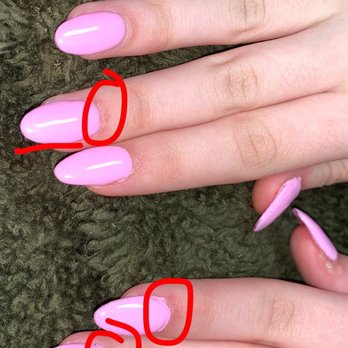 Valley Nails & Spa - Crooked shape, also did not color in lines,done poorly - Nail Salons Near Me - Odessa, Texas