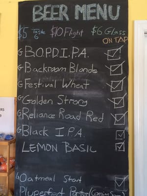 Menu photo 7 Backroom Brewery Middletown, VA