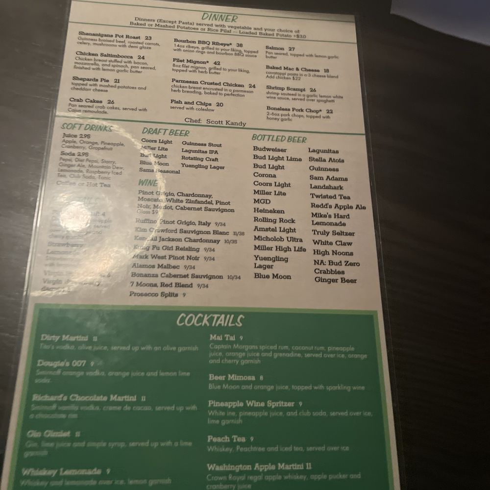 A menu