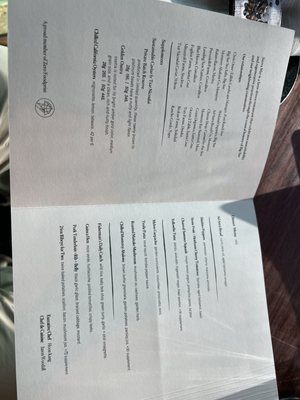 Menu photo 7 Sierra Mar Big Sur, CA