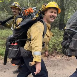 About 110 pound on my back. Training for fire season.Doing a 3 miles hike up a mountain.