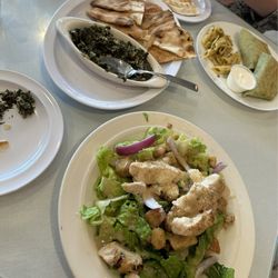 Cafe Med - Greek Spinach Dip and Grilled Chicken Caesar Salad