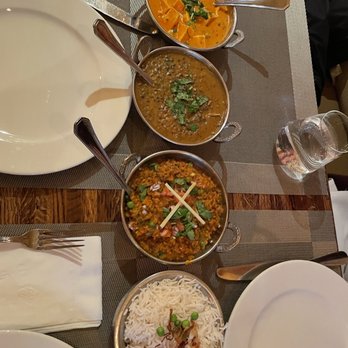 Spice Mantra - Paneer Tikka Masala (paneer in tomato cream sauce), Dal Makhani (black lentils), Baingan Bharta (smoked eggplant purée) - Indian Near Me - New York, New York Spice Mantra - Paneer Tikka Masala (paneer in tomato cream sauce), Dal Makhani (black lentils), Baingan Bharta (smoked eggplant purée) - Indian Near Me - New York, New York