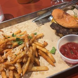 Bar Fontaine - Smash burger with truffle fries. Soooo delicious
