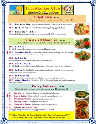Menu photo 7 Thai Monkey Club Denver, CO Menu photo 7 Thai Monkey Club Denver, CO