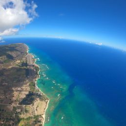 Beach views during sky dive Beach views during sky dive
