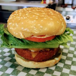 ZAX Burgers & Shakes - An example of our Beyond Beef Burger- vegetarian.