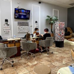 My Nail Spa - Some of the shop and my oldest getting their nails done.