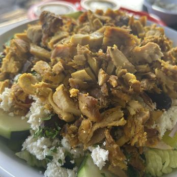 Shawarma House - Greek Salad with chicken shawarma - Mediterranean Near Me - San Diego, California Shawarma House - Greek Salad with chicken shawarma - Mediterranean Near Me - San Diego, California