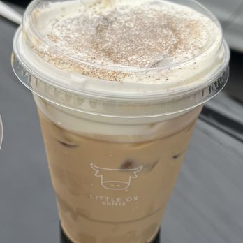 Little Ox Coffee - Iced vanilla salted cream latte. It's sweet, salty, and fantastic. - Coffee & Tea Near Me - Fullerton, California Little Ox Coffee - Iced vanilla salted cream latte. It's sweet, salty, and fantastic. - Coffee & Tea Near Me - Fullerton, California