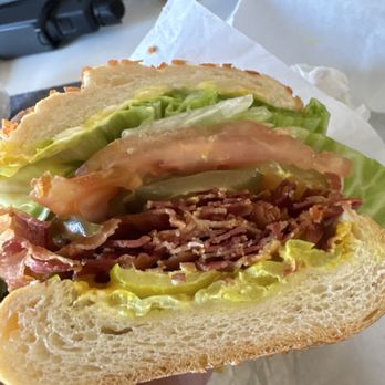 Sandwich Board - BLT on Dutch Crunch Roll extra pickles. - Delis Near Me - Alameda, California Sandwich Board - BLT on Dutch Crunch Roll extra pickles. - Delis Near Me - Alameda, California