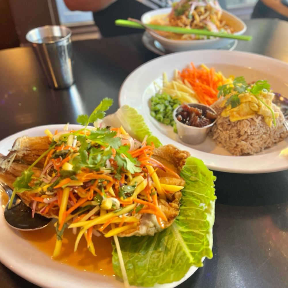 Pestle Rock - Kao Soi, Khao Klook Ka Pe and Trout Tod Yum all my favs in one shot - Thai Near Me - Seattle, Washington