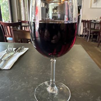 Grounds Restaurant - Great Sangiovese from Gossamer across the street!  Having a twice baked potato with bacon for brunch today. As always this spot rocks! - New American Near Me - Murphys, California
