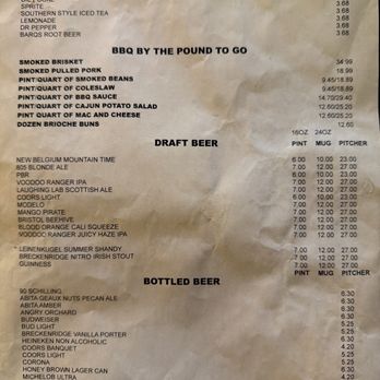 Boudreauxs BBQ - Drink menu - Sports Bars Near Me - Cañon City, Colorado