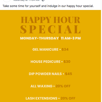 Modern Nail Bar - Navy Yard - They advertise HH M-Thurs but do not honor it. - Nail Salons Near Me - Washington, DC, District of Columbia
