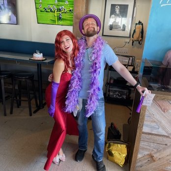 Best Singing Telegrams - Reed and Jessica Rabbit at The Whaler Venice Beach, CA - Party Characters Near Me Best Singing Telegrams - Reed and Jessica Rabbit at The Whaler Venice Beach, CA - Party Characters Near Me
