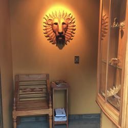 SunSpace Massage Studio - Indoor lobby with adjacent half-bath provides warm waiting room year-round.
