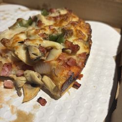 This part I measured 1 inch and a quarter thick. Gooey and not cooked on the inside because it's too thick.