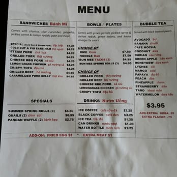 Bun Mee Phan - Pre-grand opening menu (as of 3/6/16) - Vietnamese Near Me - Kansas City, Missouri Bun Mee Phan - Pre-grand opening menu (as of 3/6/16) - Vietnamese Near Me - Kansas City, Missouri