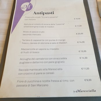 La Marescialla - Menu - Italian Near Me - Montebello Vicentino, Virgin Islands