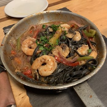 The Daily Catch - Black pasta puttanesca with shrimp (half order) - Italian Near Me - Boston, Massachusetts The Daily Catch - Black pasta puttanesca with shrimp (half order) - Italian Near Me - Boston, Massachusetts
