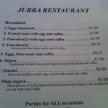 Jubba - Breakfast Menu - African Near Me - San Jose, California Jubba - Breakfast Menu - African Near Me - San Jose, California