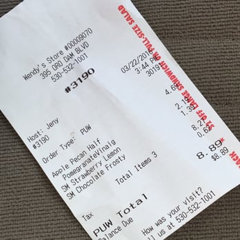 Wendy's - What I ordered and when. - Burgers Near Me - Oroville, California