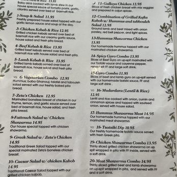 Zeta's Grill - Specials menu - Mediterranean Near Me - Avondale, Arizona Zeta's Grill - Specials menu - Mediterranean Near Me - Avondale, Arizona