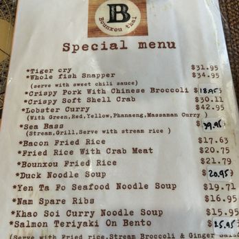 Bounxou Thai - Special menu - Thai Near Me - Jacksonville, Florida Bounxou Thai - Special menu - Thai Near Me - Jacksonville, Florida
