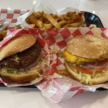 Sam’s Burgers - Single Hamburger and a Single Cheeseburger and the fries. - Burgers Near Me - Fresno, California Sam’s Burgers - Single Hamburger and a Single Cheeseburger and the fries. - Burgers Near Me - Fresno, California
